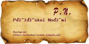 Pölöskei Noémi névjegykártya